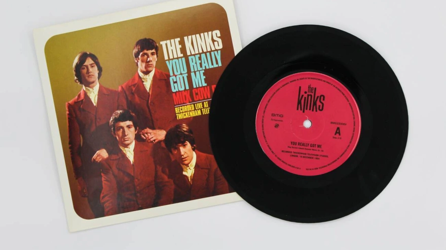 2KFNKNE You Really Got Me is a song written by Ray Davies for English rock band the Kinks. 45" Lp vinyl record with partial album cover.